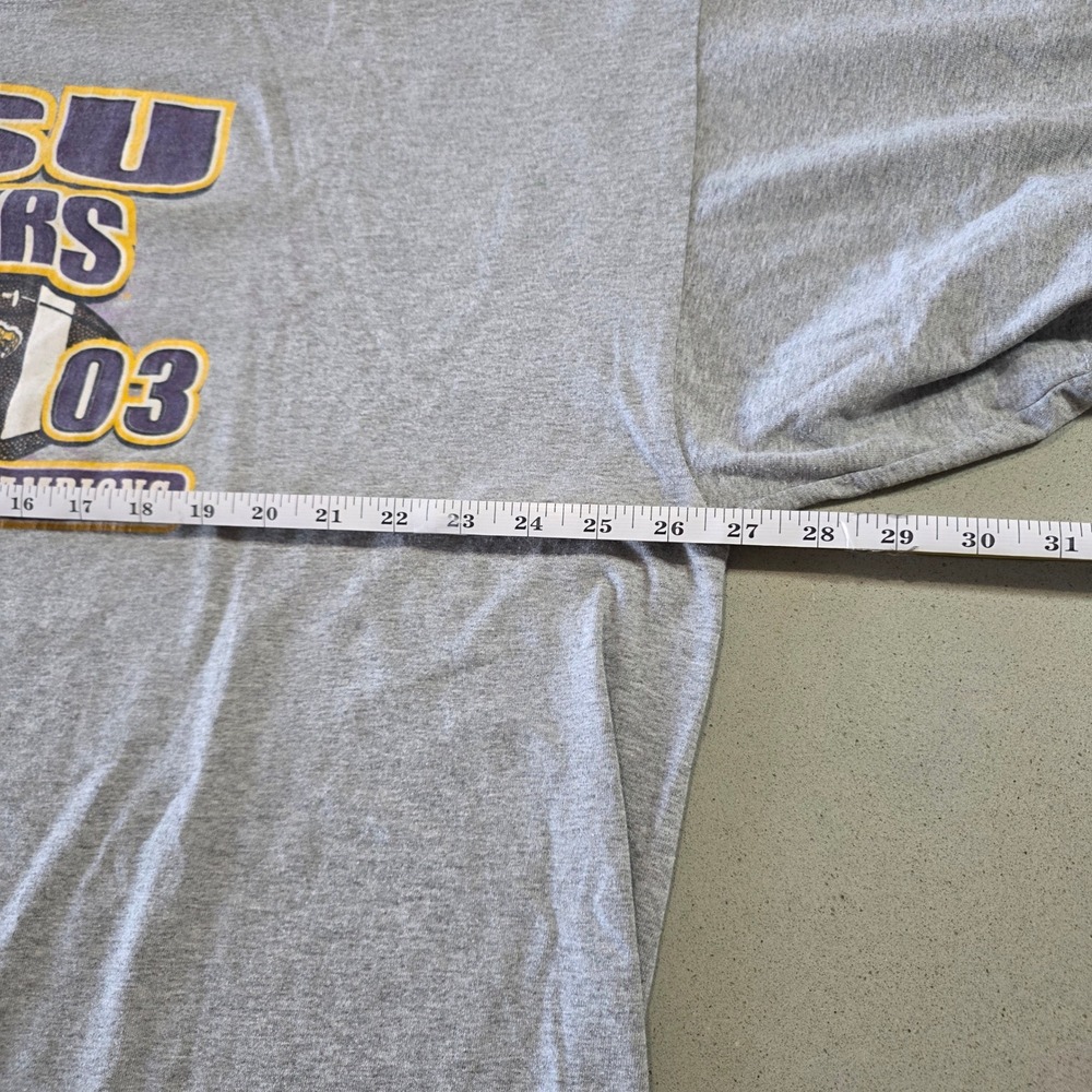 Starter LSU Tigers 2003 National Champions T-Shirt Gray Mens 2XL Sugar Bowl NCAA - Picture 4 of 9